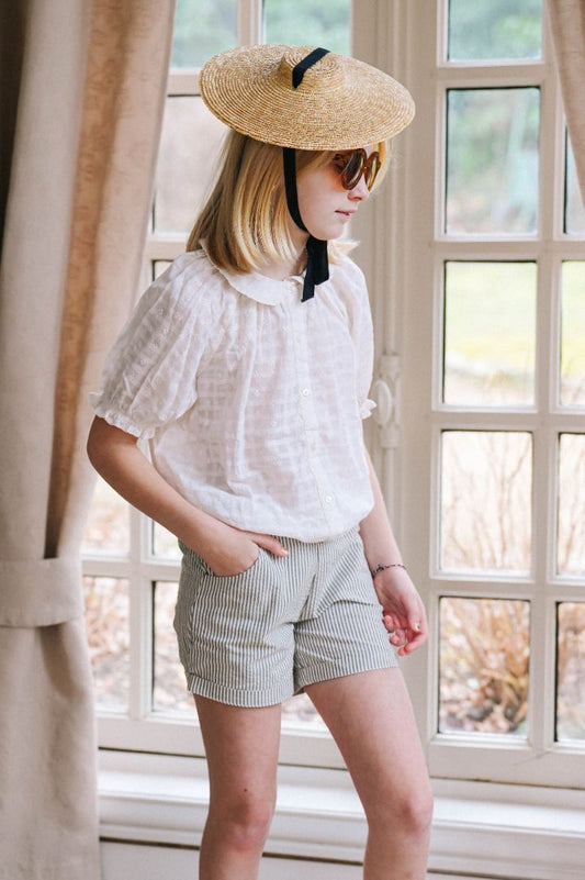 Loir Paris shorts Camille thin blue stripes