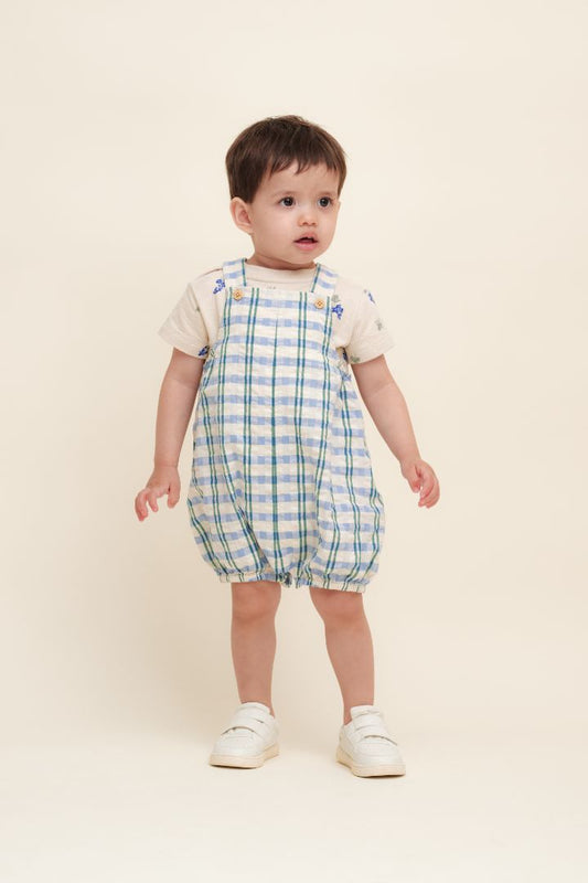Garbo & Friends seersucker dungarees Check Mar
