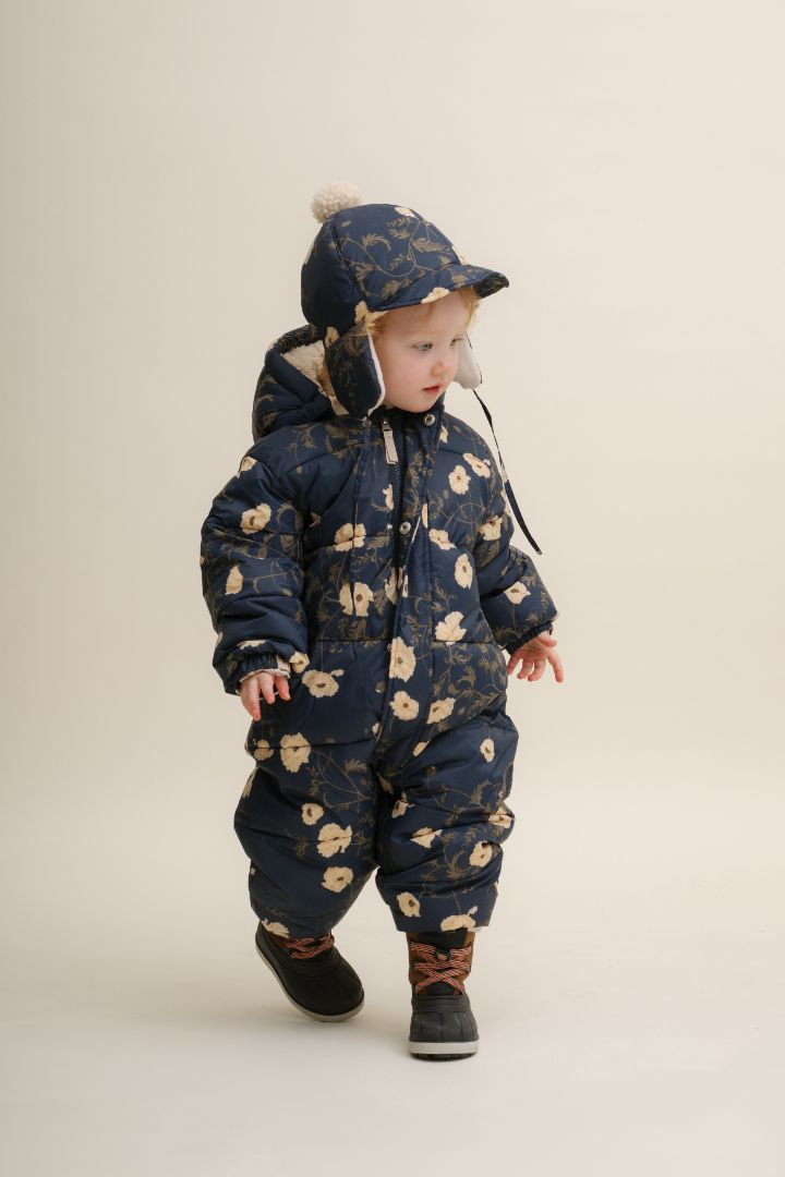 Garbo & Friends winter baby overall Flos Navy