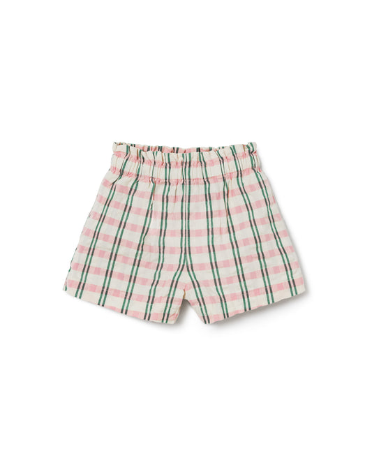 Garbo & Friends paperbag shorts Check Carnation