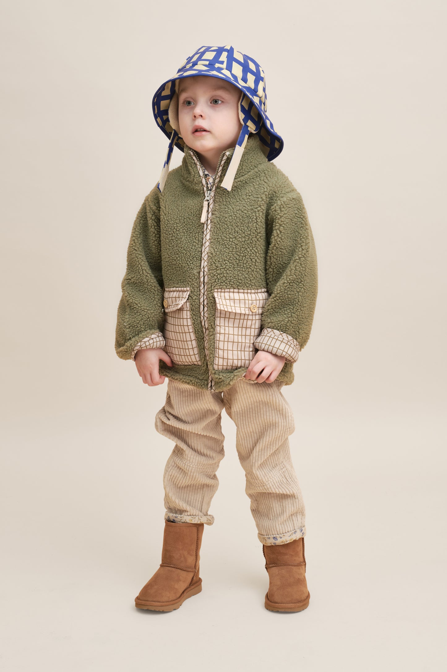 Garbo & Friends chapeau de pluie imperméable à carreaux cobalt