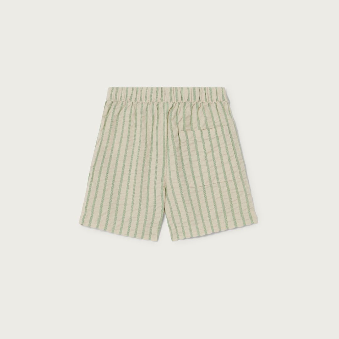 Garbo & Friends seersucker shorts stripe emerald