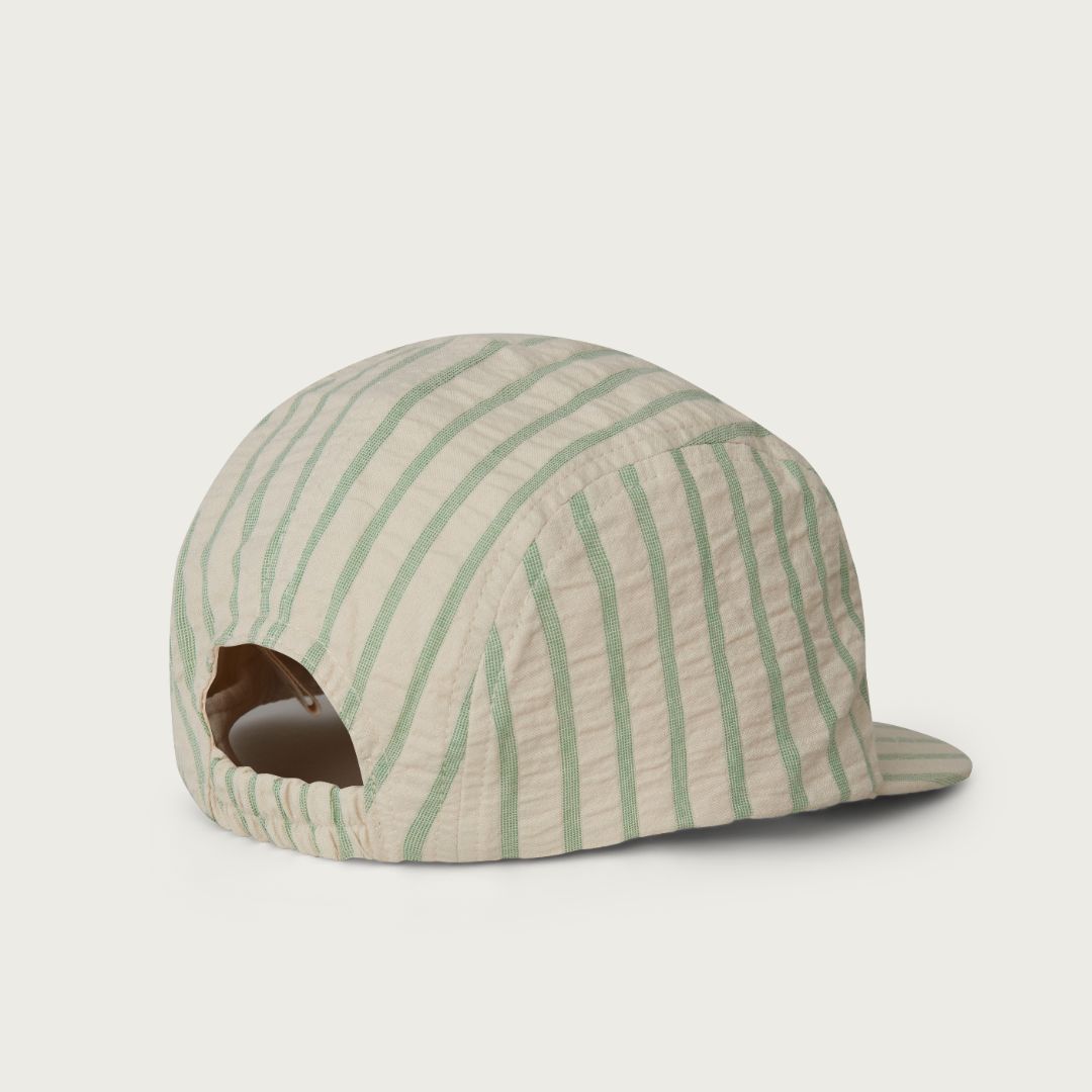 Garbo & Friends seersucker cap Emerald Stripe