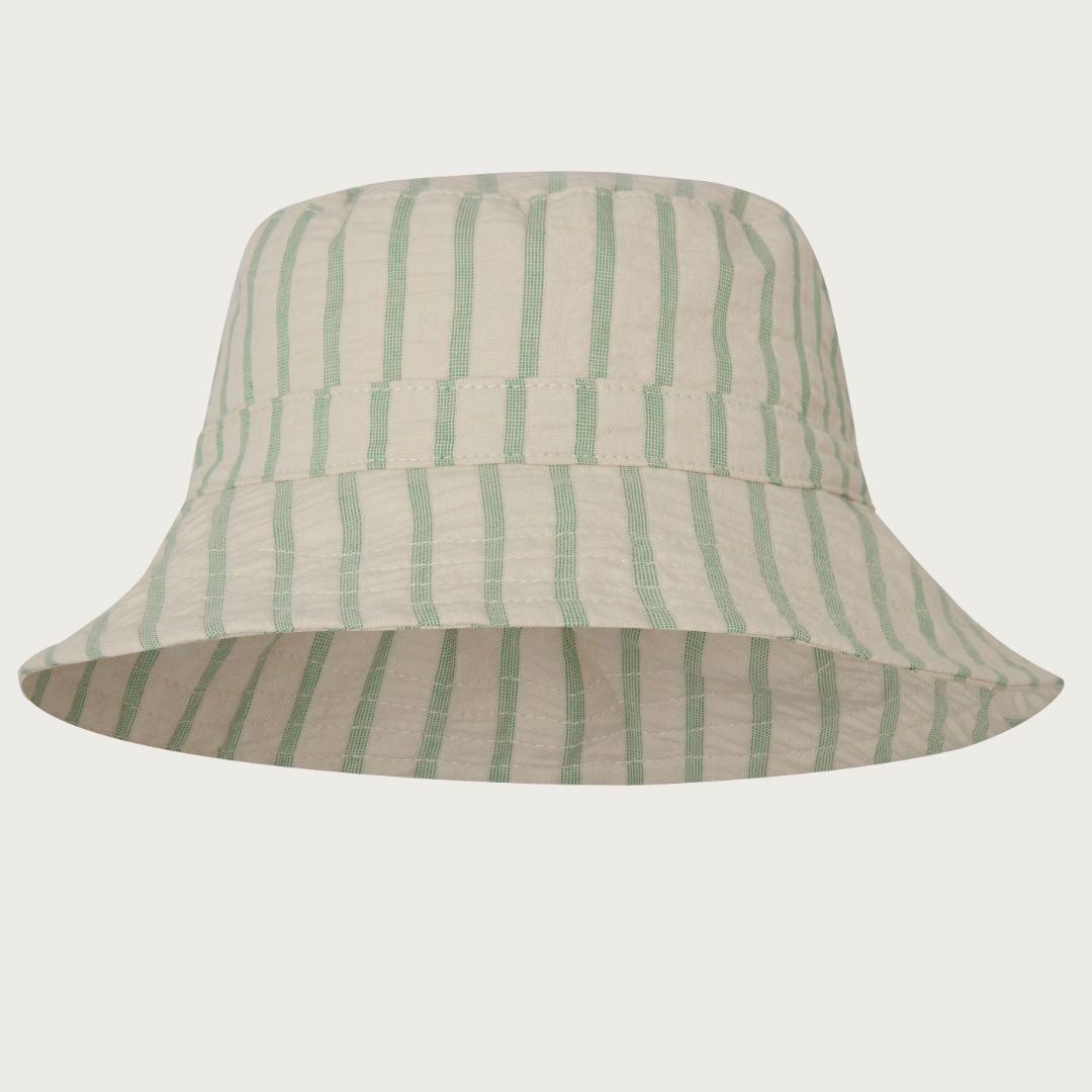 Garbo & Friends seersucker bucket hat Stripe Emerald