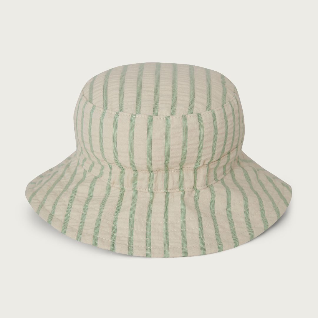 Garbo & Friends seersucker bucket hat Stripe Emerald