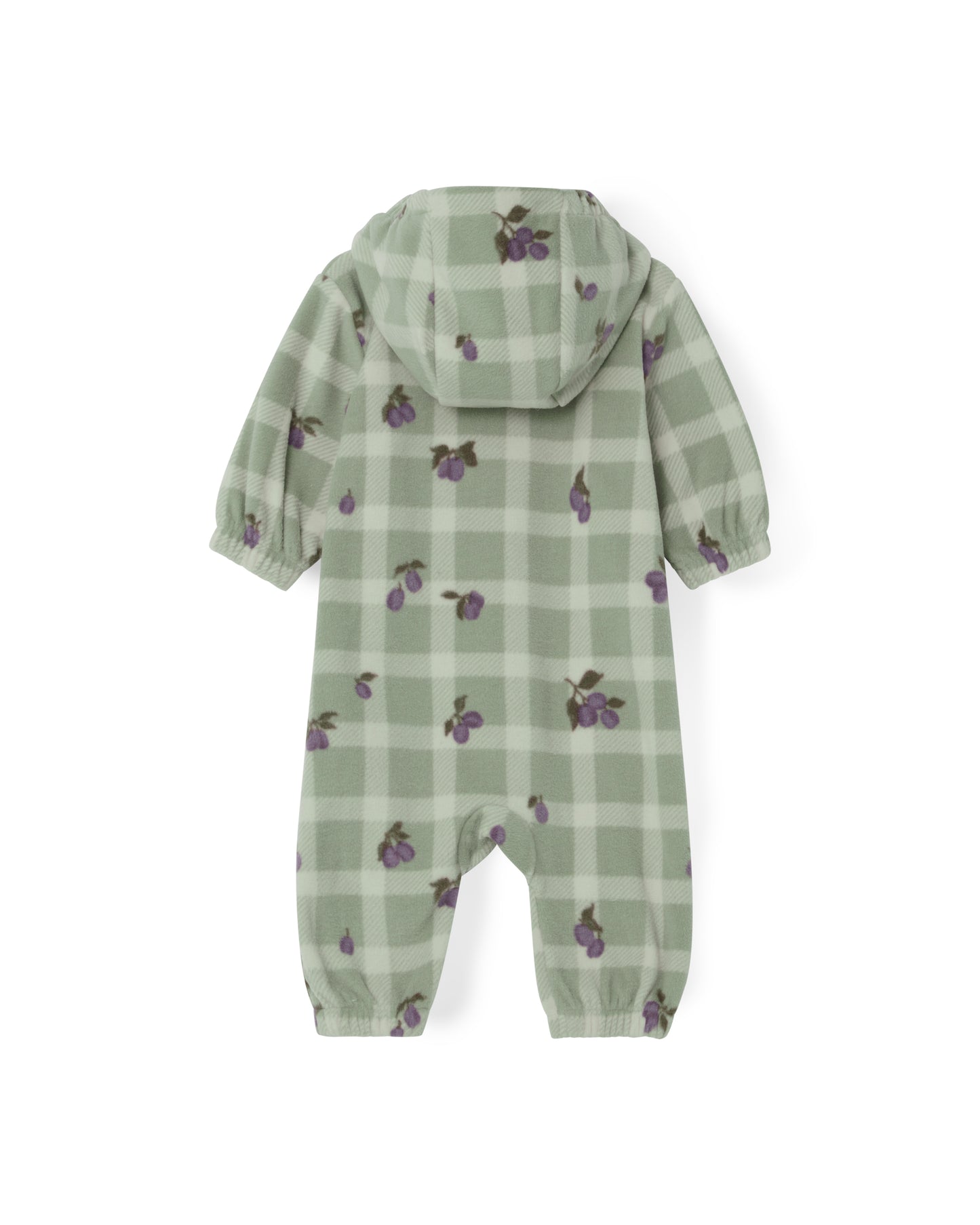 Garbo & Friends fleece onesie Prune check