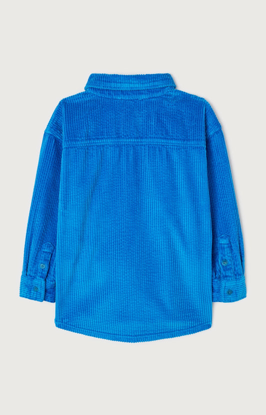 American Vintage velvetiniai mėlyni marškiniai Padow