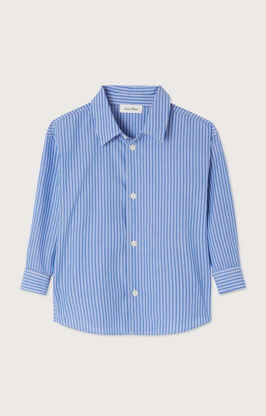 American Vintage shirt Zataby aqua stripes