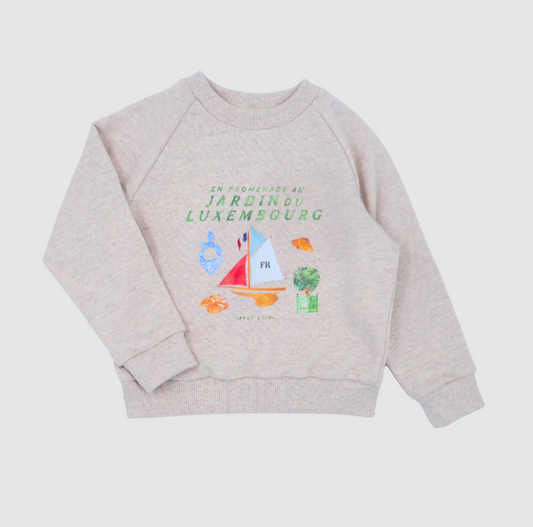 Sweat Loir Paris Garden - Beige Chiné