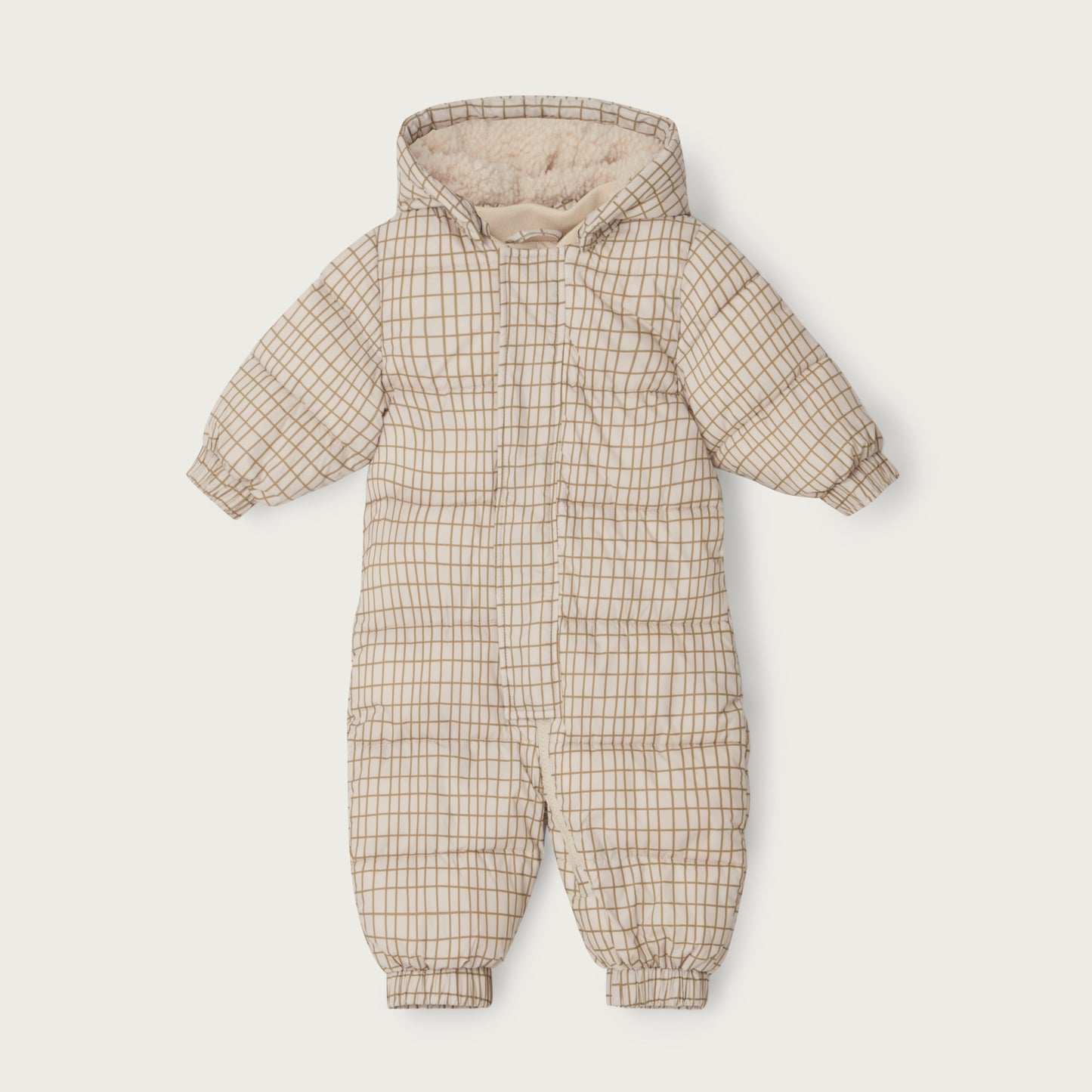 Garbo & Friends Checks olive winter baby overalls