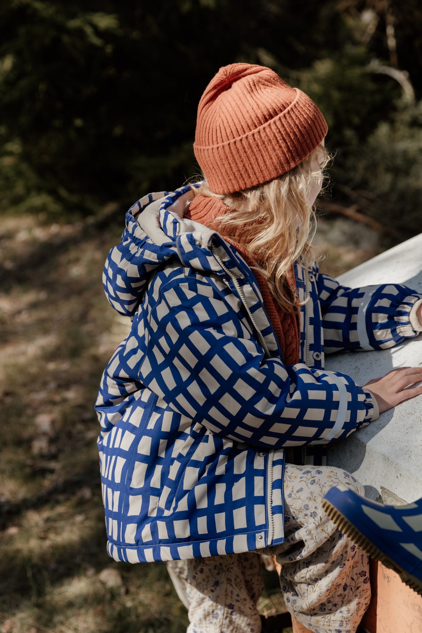 Garbo & Friends Plaid cobalt winter jacket